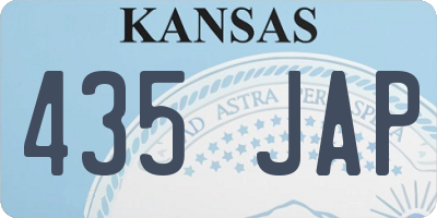 KS license plate 435JAP