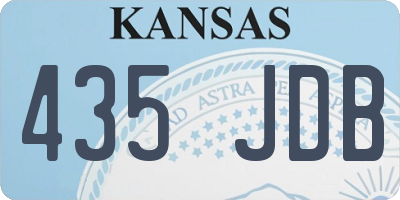 KS license plate 435JDB
