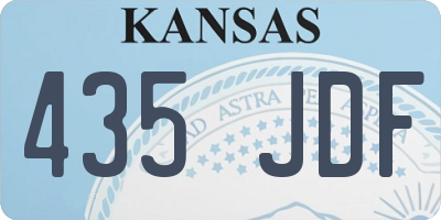 KS license plate 435JDF