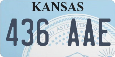 KS license plate 436AAE