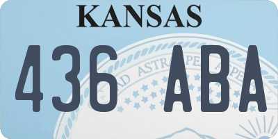KS license plate 436ABA