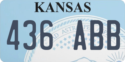 KS license plate 436ABB