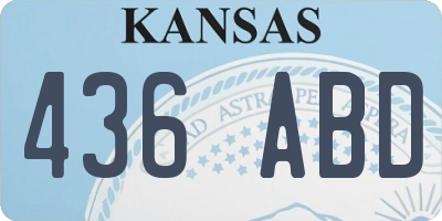 KS license plate 436ABD