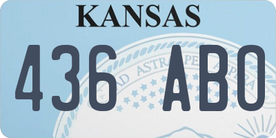 KS license plate 436ABO