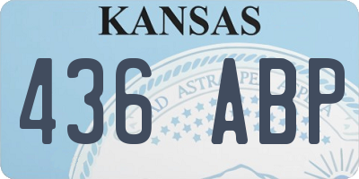 KS license plate 436ABP