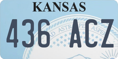 KS license plate 436ACZ