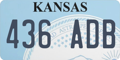 KS license plate 436ADB