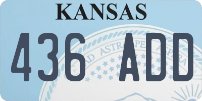 KS license plate 436ADD