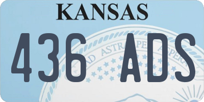 KS license plate 436ADS