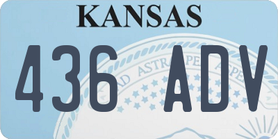 KS license plate 436ADV