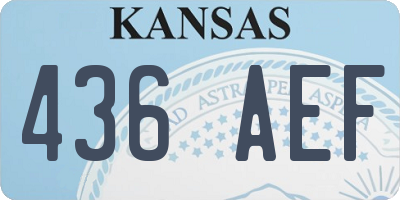 KS license plate 436AEF