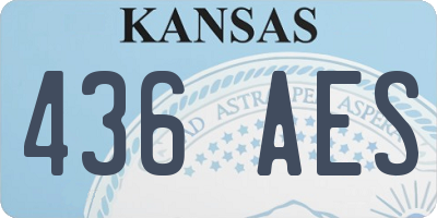 KS license plate 436AES