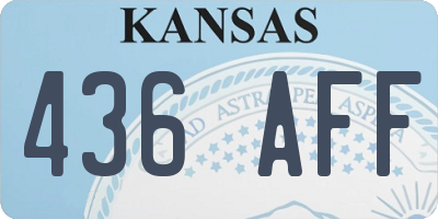 KS license plate 436AFF