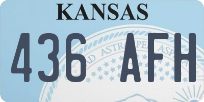 KS license plate 436AFH