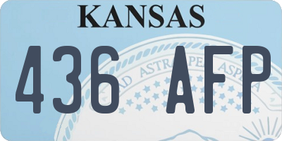 KS license plate 436AFP