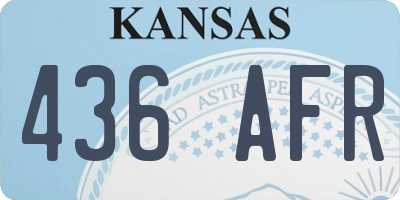 KS license plate 436AFR