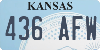 KS license plate 436AFW