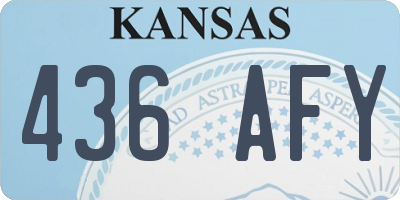 KS license plate 436AFY