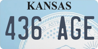 KS license plate 436AGE