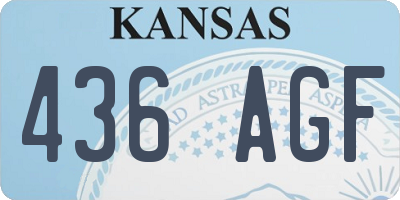 KS license plate 436AGF
