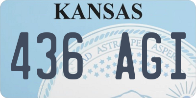 KS license plate 436AGI