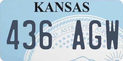 KS license plate 436AGW