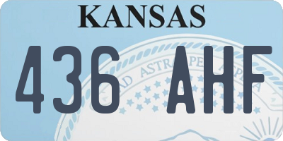 KS license plate 436AHF
