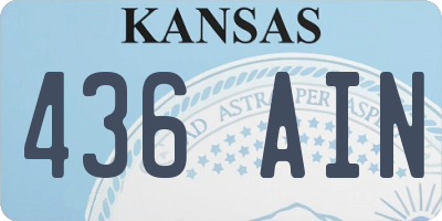 KS license plate 436AIN