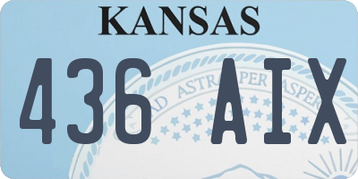 KS license plate 436AIX