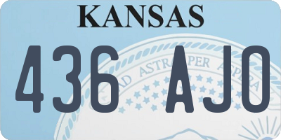 KS license plate 436AJO