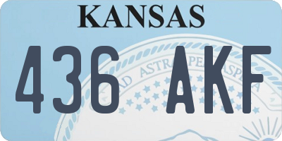 KS license plate 436AKF