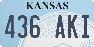 KS license plate 436AKI