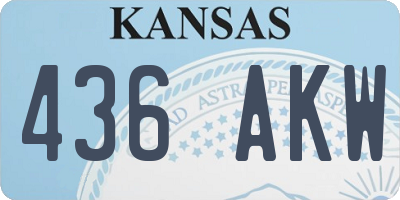 KS license plate 436AKW