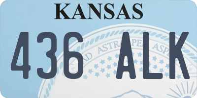 KS license plate 436ALK