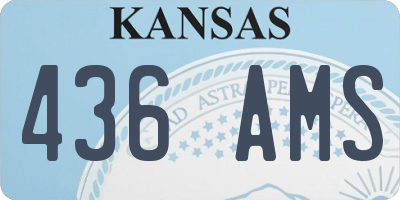 KS license plate 436AMS