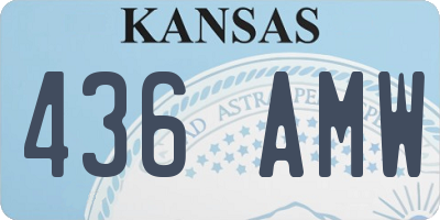 KS license plate 436AMW