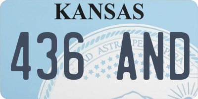 KS license plate 436AND