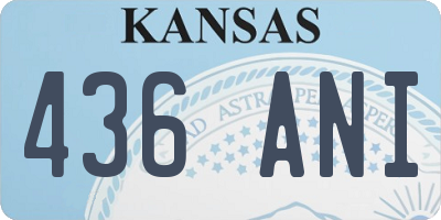 KS license plate 436ANI
