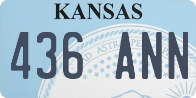 KS license plate 436ANN
