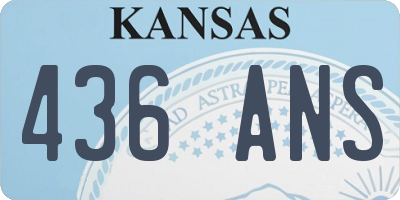 KS license plate 436ANS