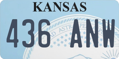 KS license plate 436ANW