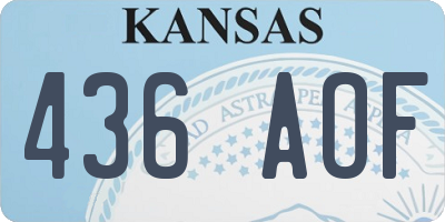 KS license plate 436AOF