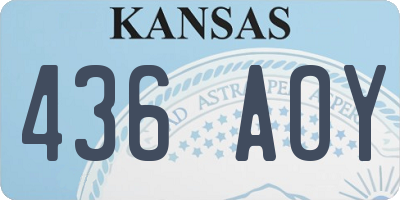 KS license plate 436AOY