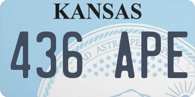 KS license plate 436APE