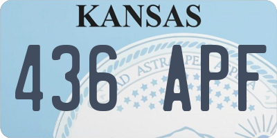 KS license plate 436APF