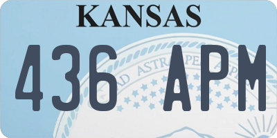KS license plate 436APM