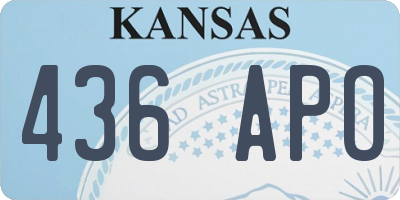KS license plate 436APO
