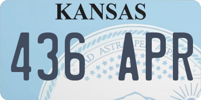 KS license plate 436APR