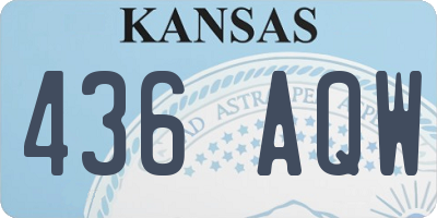 KS license plate 436AQW