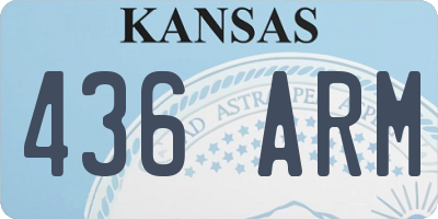 KS license plate 436ARM